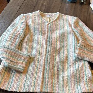 SOLOS By Koret tweed wool blend lined multicolored blazer jacket coat Large